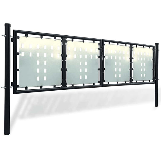 vidaXL Black Single Door Fence Gate 300x75 cm 2