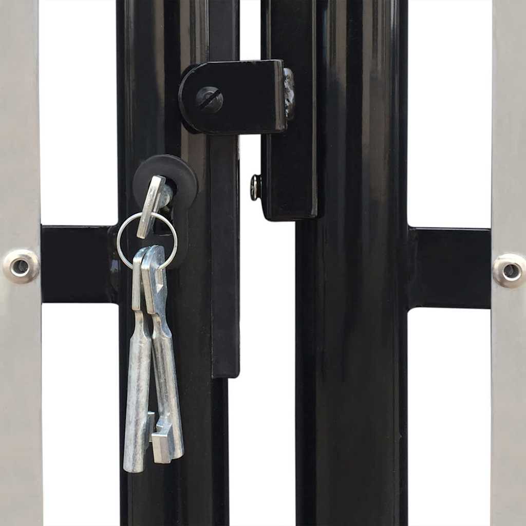 vidaXL Black Single Door Fence Gate 300x75 cm 4
