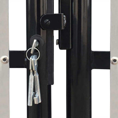 vidaXL Black Single Door Fence Gate 300x75 cm 4