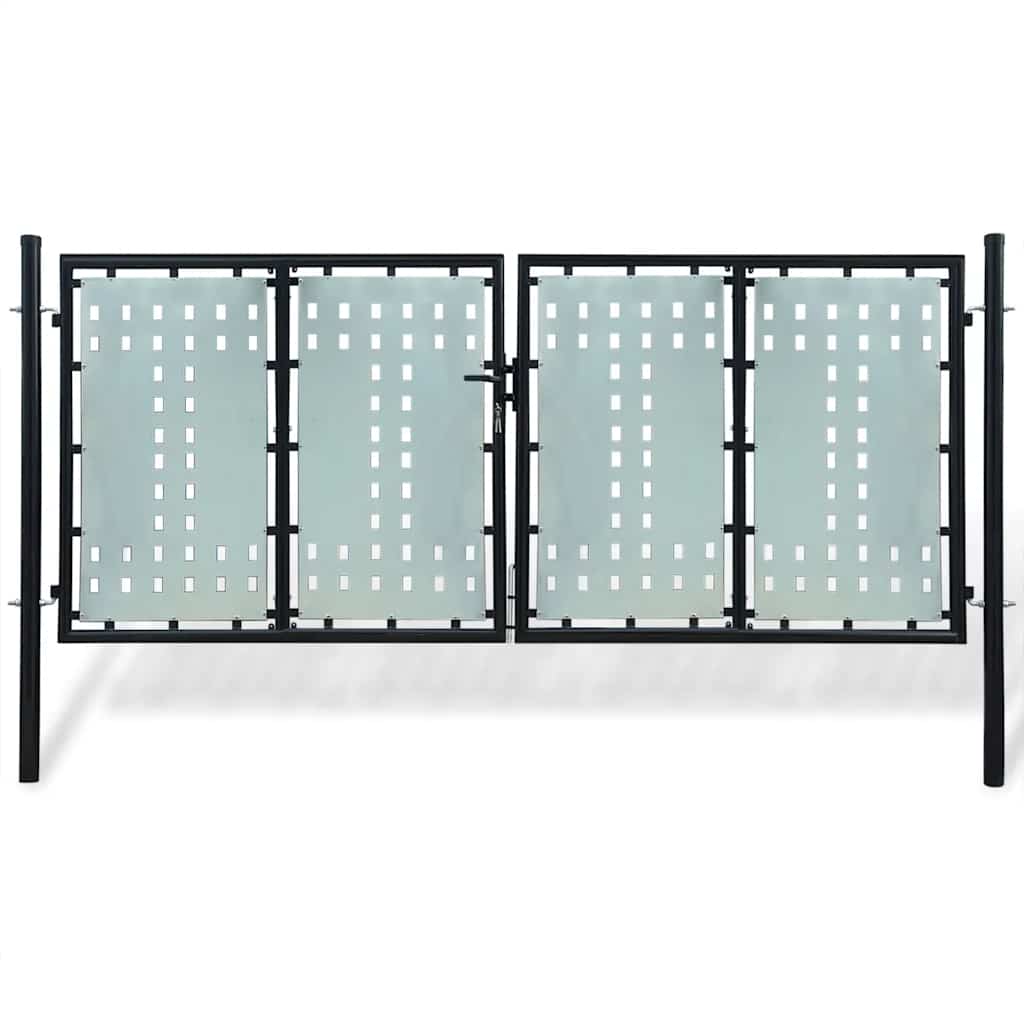 141692 vidaXL Black Single Door Fence Gate 300x125 cm 1