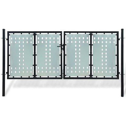 141692 vidaXL Black Single Door Fence Gate 300x125 cm 1
