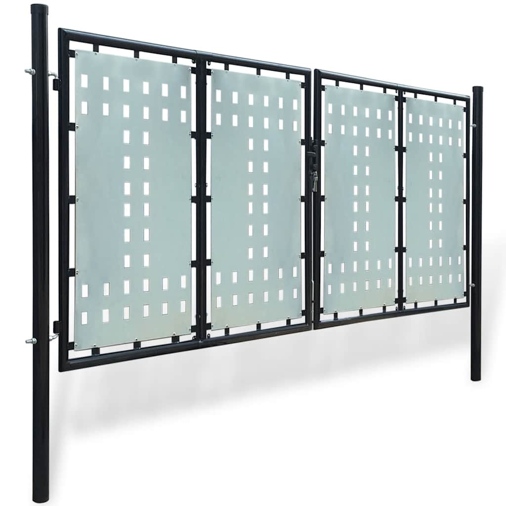 141692 vidaXL Black Single Door Fence Gate 300x125 cm 2