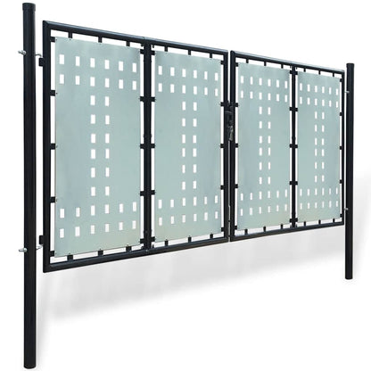 141692 vidaXL Black Single Door Fence Gate 300x125 cm 2