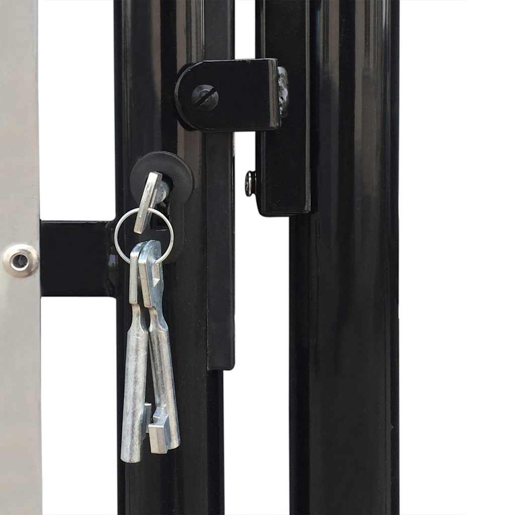 141692 vidaXL Black Single Door Fence Gate 300x125 cm 4