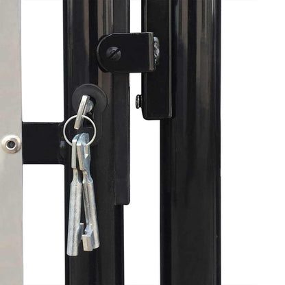 141692 vidaXL Black Single Door Fence Gate 300x125 cm 4
