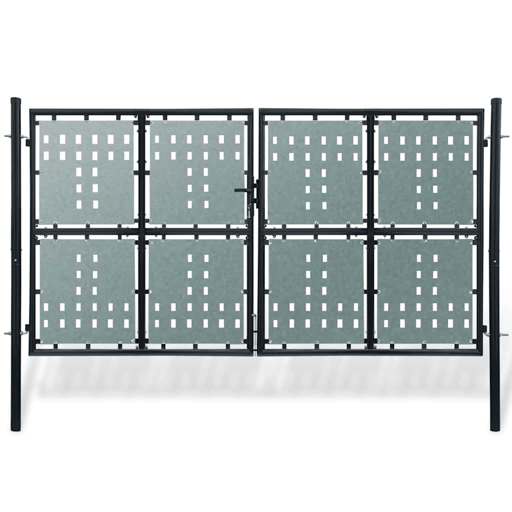 vidaXL Black Single Door Fence Gate