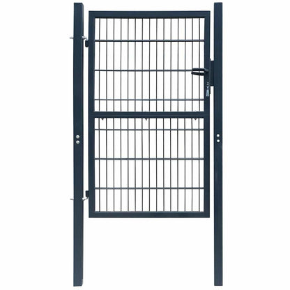 141745 vidaXL 2D Fence Gate (Single) Anthracite Grey 100x180 cm 1