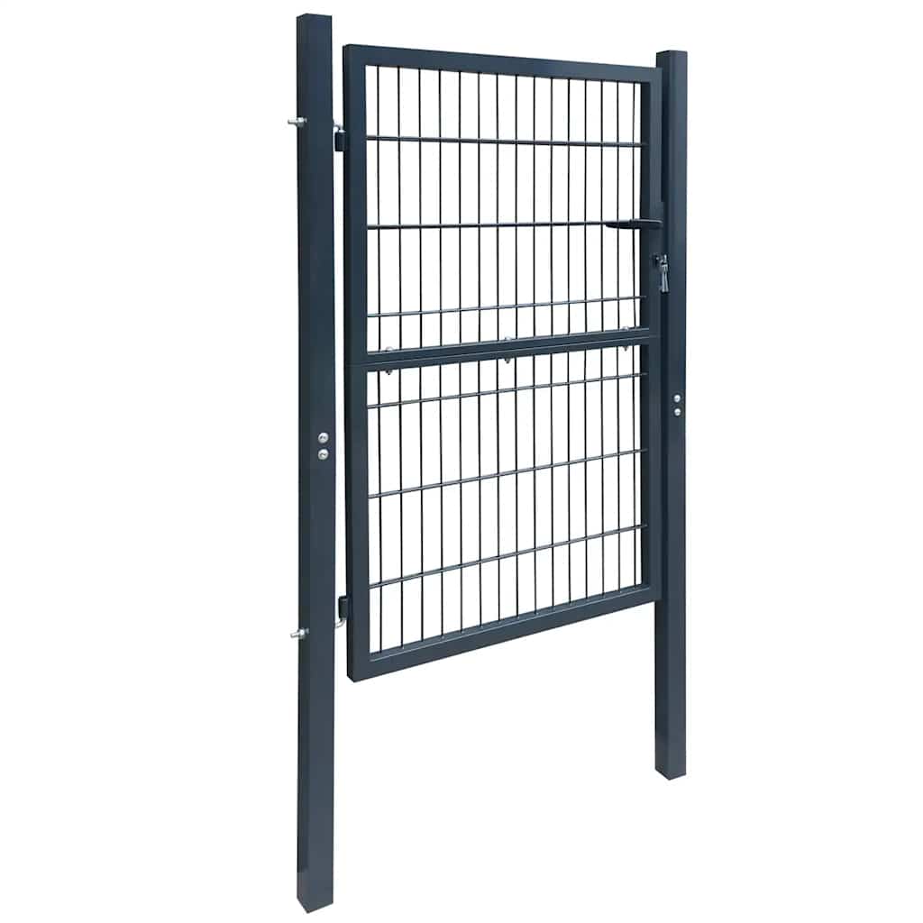 141745 vidaXL 2D Fence Gate (Single) Anthracite Grey 100x180 cm 2