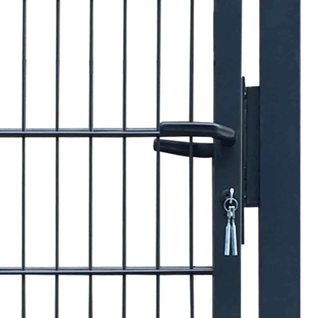 141745 vidaXL 2D Fence Gate (Single) Anthracite Grey 100x180 cm 4
