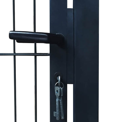 141745 vidaXL 2D Fence Gate (Single) Anthracite Grey 100x180 cm 6