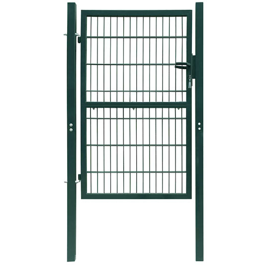 vidaXL 2D Fence Gate (Single) Green 100x140 cm 1