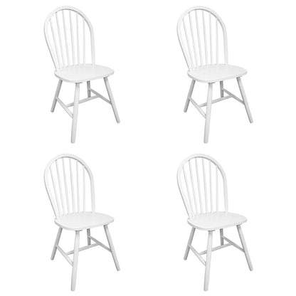 vidaXL Dining Chairs 4 pcs White Solid Rubber Wood 2