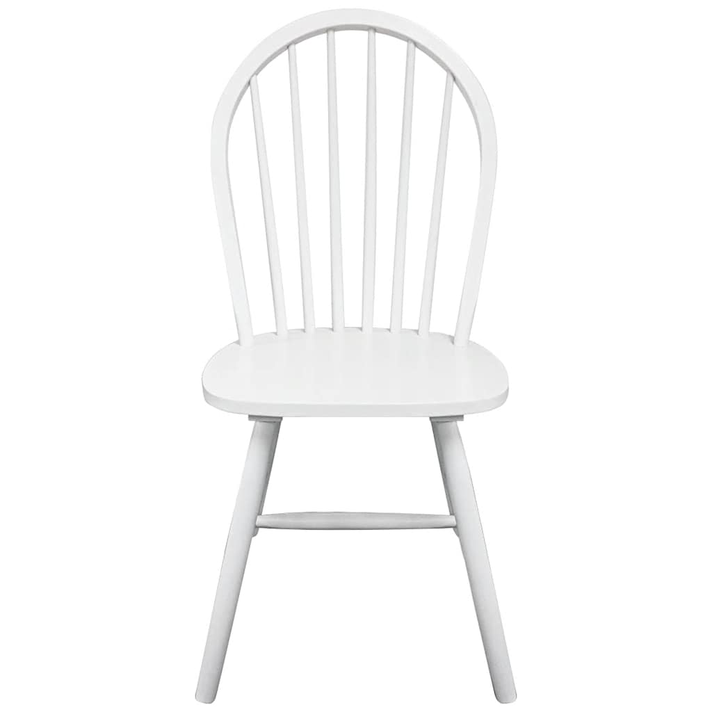 Dining Chairs White Solid Rubber Wood 4