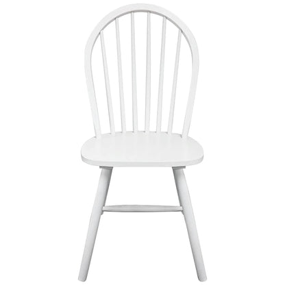 Dining Chairs White Solid Rubber Wood 4