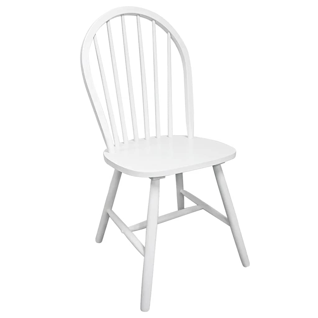 vidaXL Dining Chairs 4 pcs White Solid Rubber Wood 4