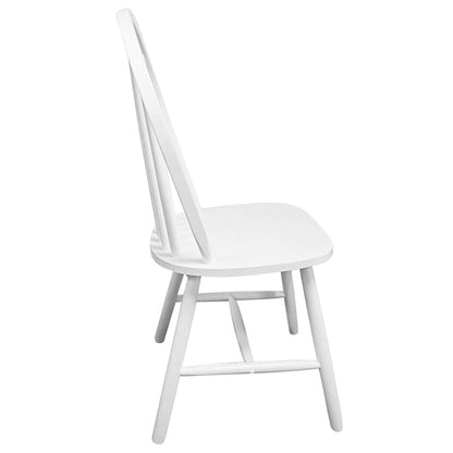 vidaXL Dining Chairs 4 pcs White Solid Rubber Wood 5