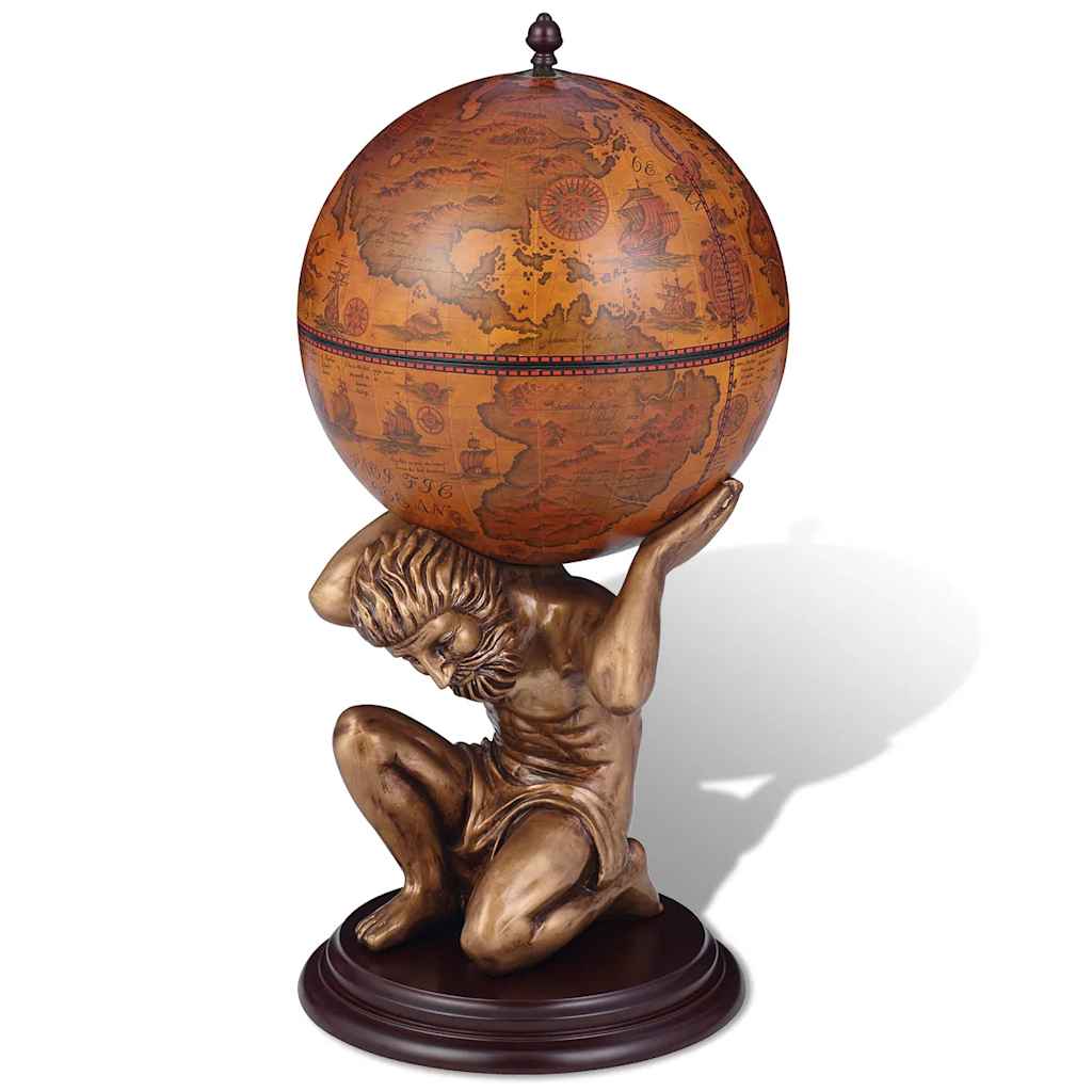 vidaXL Globe Bar Wine Stand Atlas Design 42x42x85 cm 1