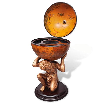 vidaXL Globe Bar Wine Stand Atlas Design 42x42x85 cm 4