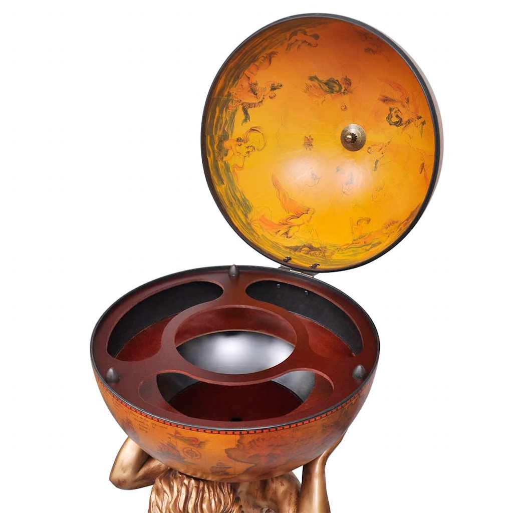 vidaXL Globe Bar Wine Stand Atlas Design 42x42x85 cm 5