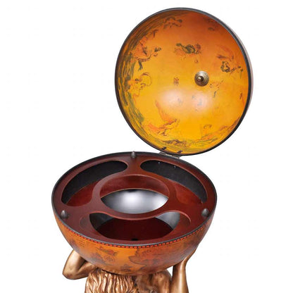 vidaXL Globe Bar Wine Stand Atlas Design 42x42x85 cm 5