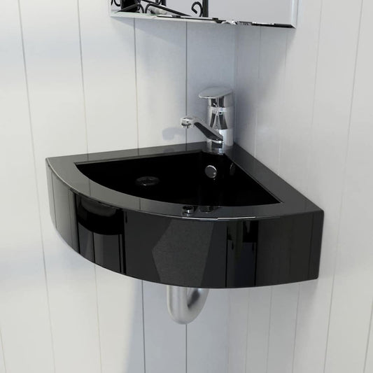 Wash Basin with Overflow 45x32x12,5 cm Black