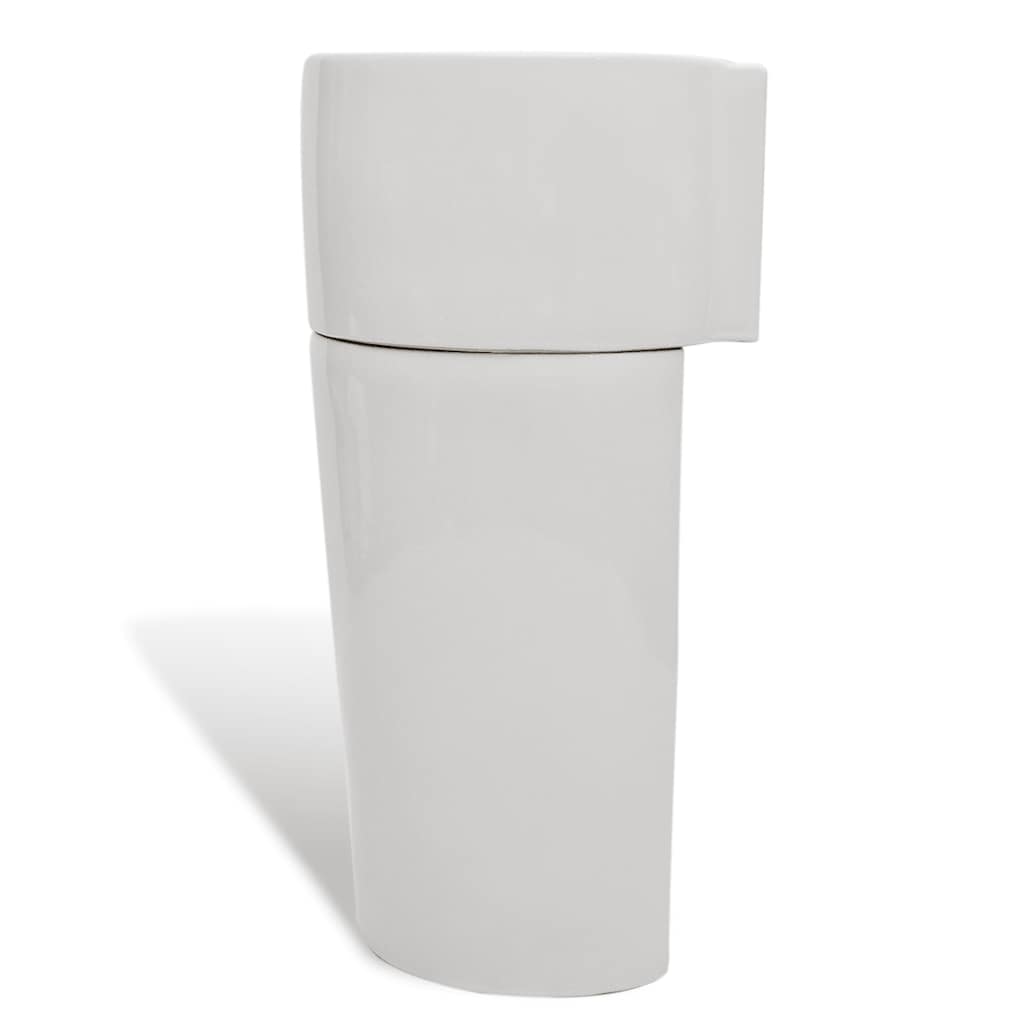 141942 Ceramic Stand Bathroom Sink Basin Faucet/Overflow Hole White Round 4