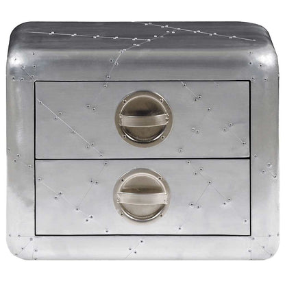 vidaXL Aviator End Table with 2 Drawers Vintage Aircraft Airman Style 4