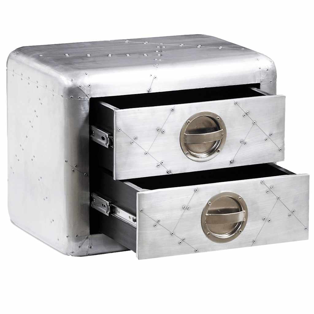 vidaXL Aviator End Table with 2 Drawers Vintage Aircraft Airman Style 5