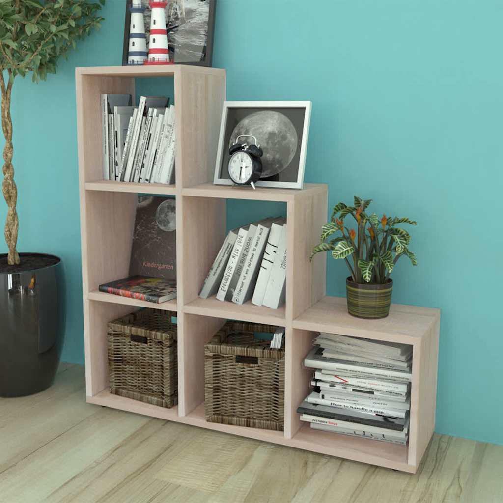 Staircase Bookcase 107 cm Engineered Wood Oak