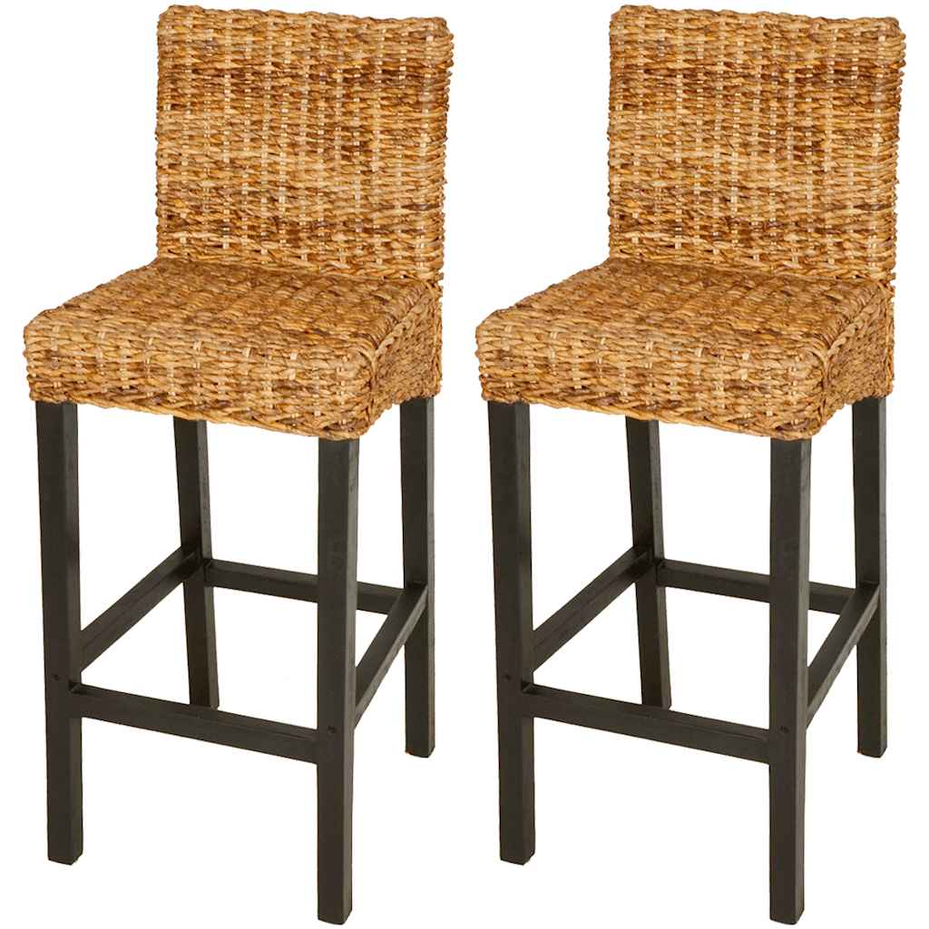 vidaXL Bar Stool | Set of 2 | Dark Brown | Mango wood | Standard | Tough 1