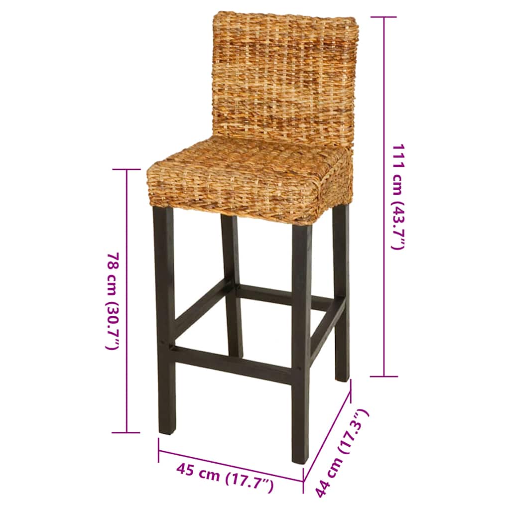 vidaXL Bar Stool | Set of 2 | Dark Brown | Mango wood | Standard | Tough 5