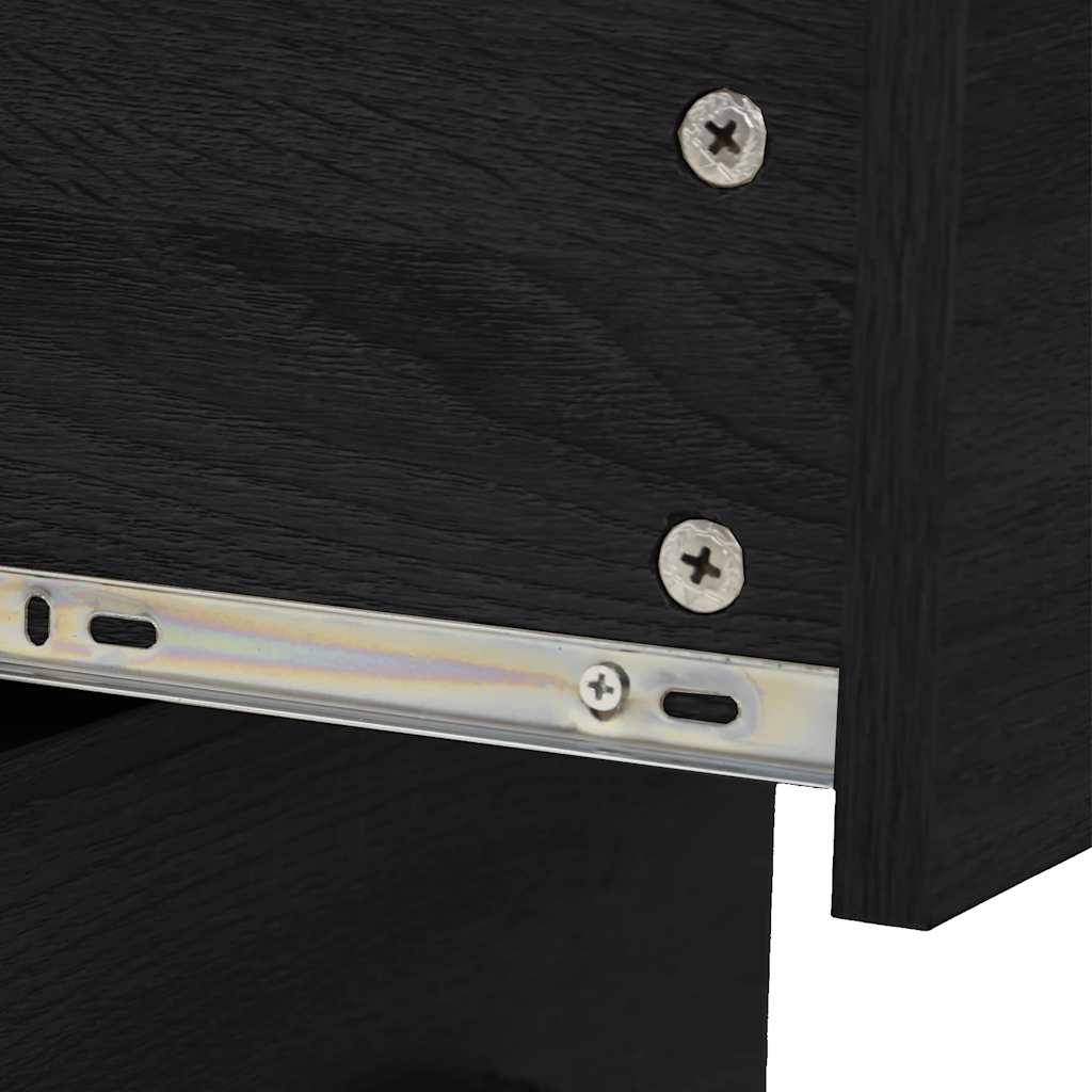 vidaXL 7 Piece Bathroom Furniture Set Black Engineered Wood 6