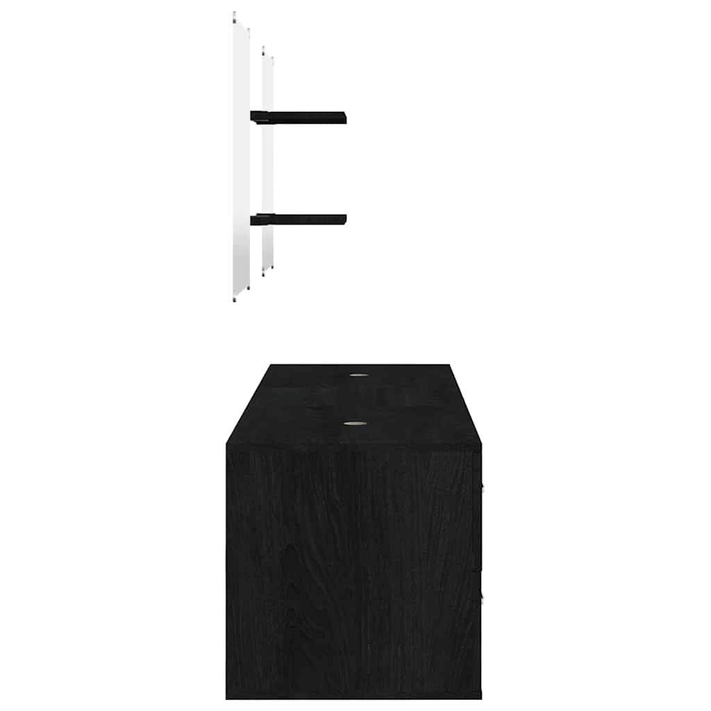vidaXL 5 Piece Bathroom Furniture Set Black Engineered Wood 5