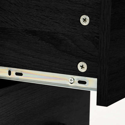 vidaXL 5 Piece Bathroom Furniture Set Black Engineered Wood 6