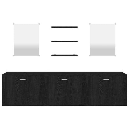 vidaXL 6 Piece Bathroom Furniture Set Black Engineered Wood 3