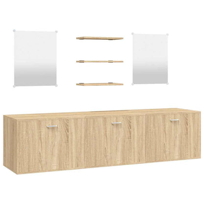 vidaXL 6 Piece Bathroom Furniture Set Oak Engineered Wood 2