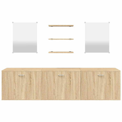 vidaXL 6 Piece Bathroom Furniture Set Oak Engineered Wood 4