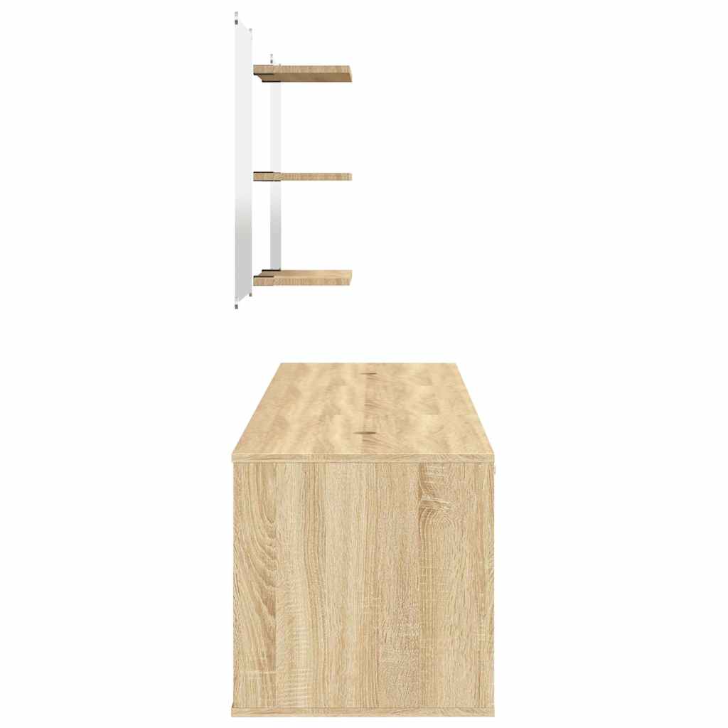 vidaXL 6 Piece Bathroom Furniture Set Oak Engineered Wood 5
