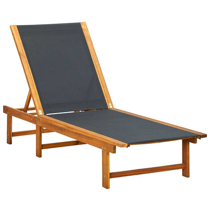 vidaXL Sun Loungers 2 pcs Solid Wood Acacia and Textilene