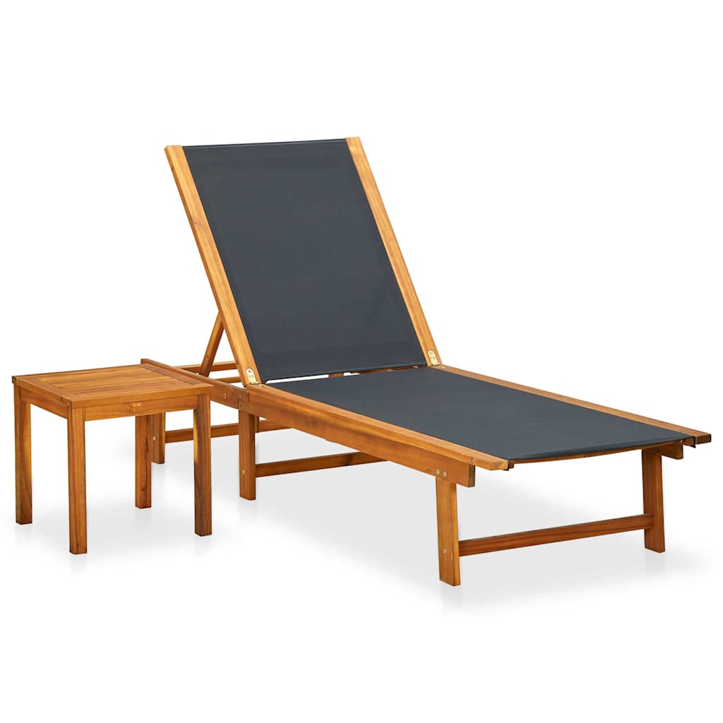 vidaXL Sun Loungers 2 pcs Solid Wood Acacia and Textilene