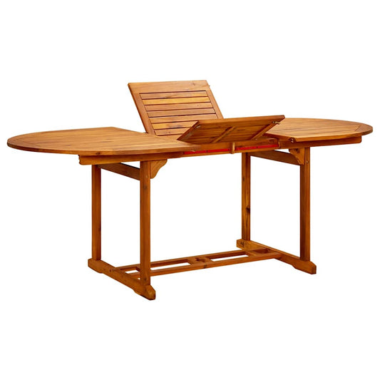 Garden Dining Table (120-170)x80x75 Solid Acacia Wood 200 cm 100 cm Oval