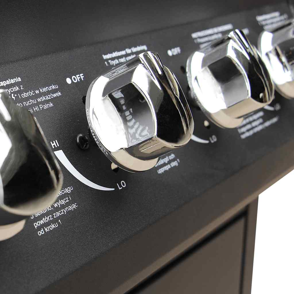 vidaXL Gas Barbecue Grill 4+1 Cooking Zone Black 4