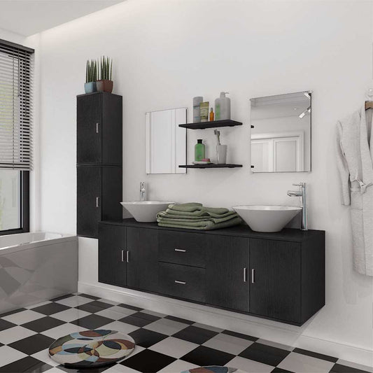 Nine Bathroom Furniture and Basin Black Depth 45 cm 150 cm 9