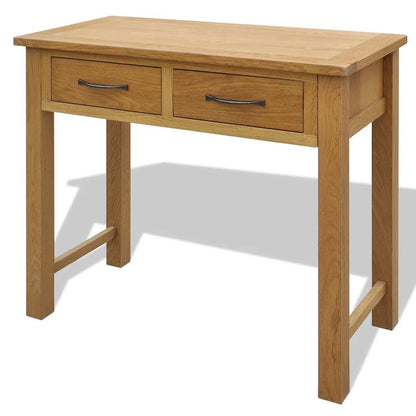 242742 vidaXL Dressing Table with Stool Solid Oak Wood 2