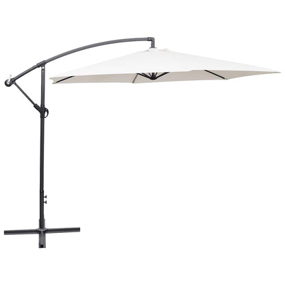 Cantilever Garden Parasol with Aluminium Pole 300 cm White