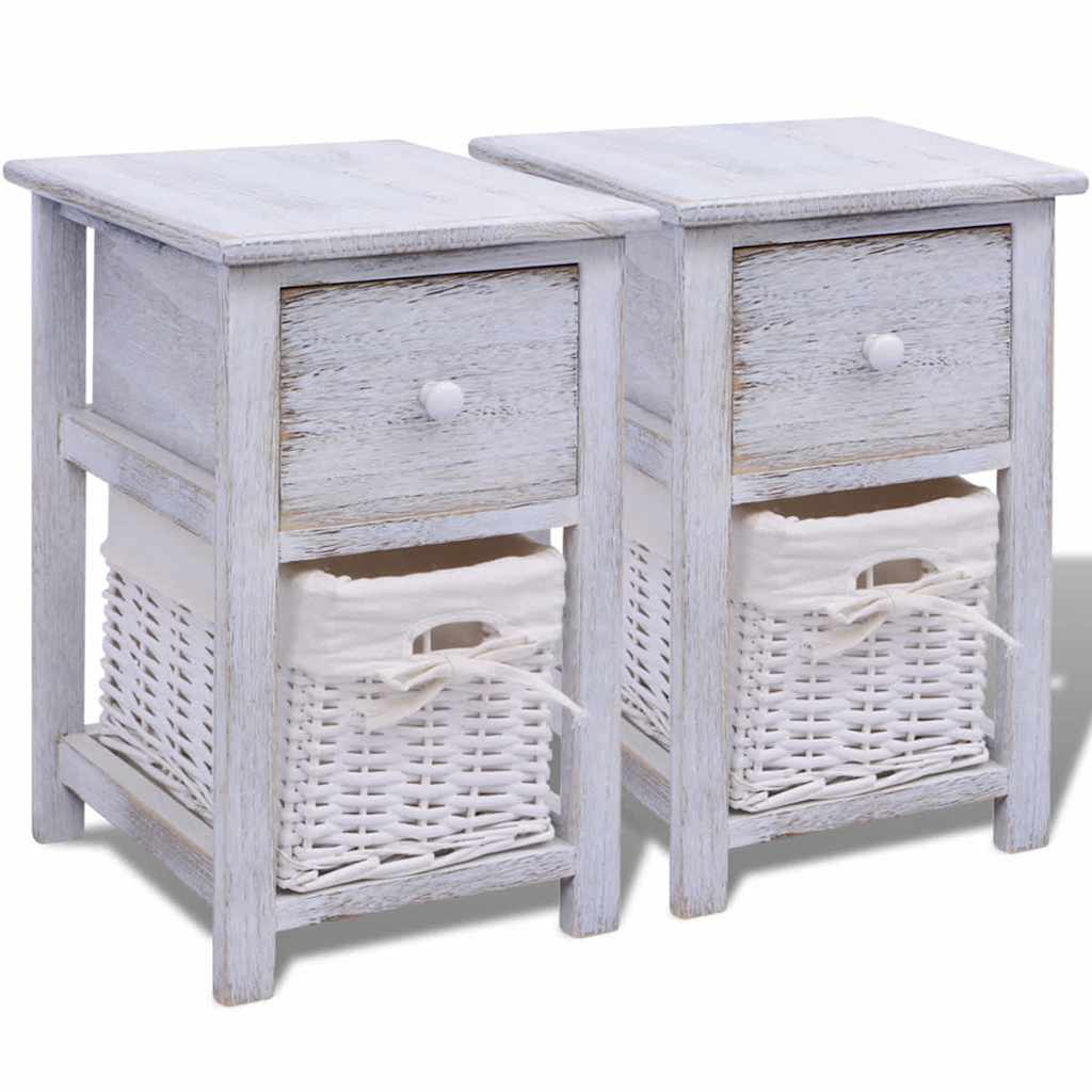Bedside Cabinet Wood White