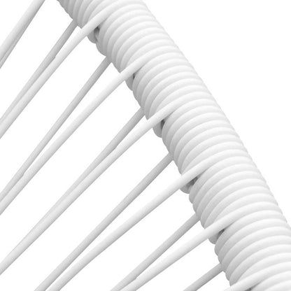 vidaXL Garden String Moon Chair Poly Rattan White 4