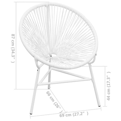 vidaXL Garden String Moon Chair Poly Rattan White 5