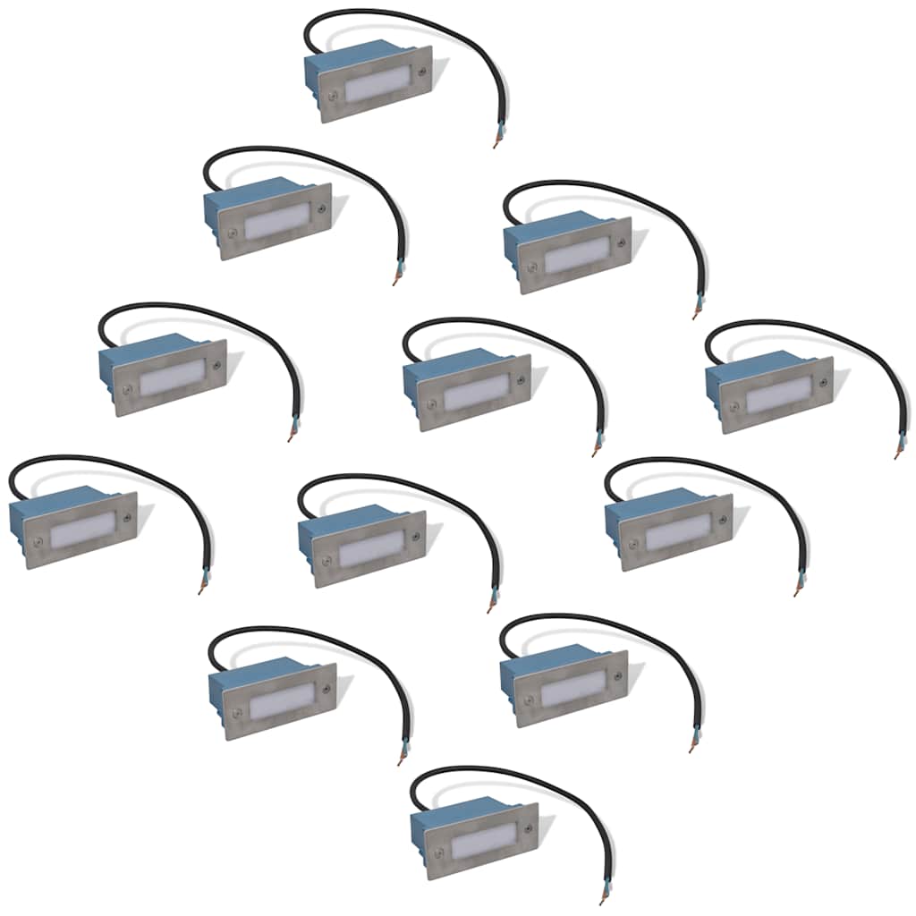vidaXL LED Recessed Stair Lights 12 pcs 44x111x56 mm 2