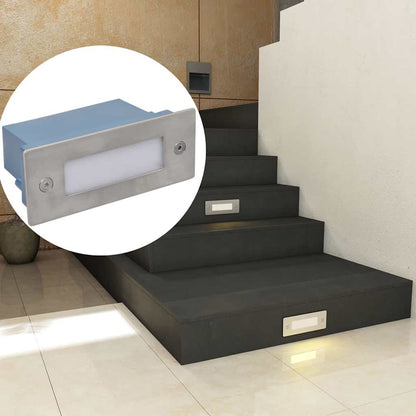 vidaXL LED Recessed Stair Lights 12 pcs 44x111x56 mm 6